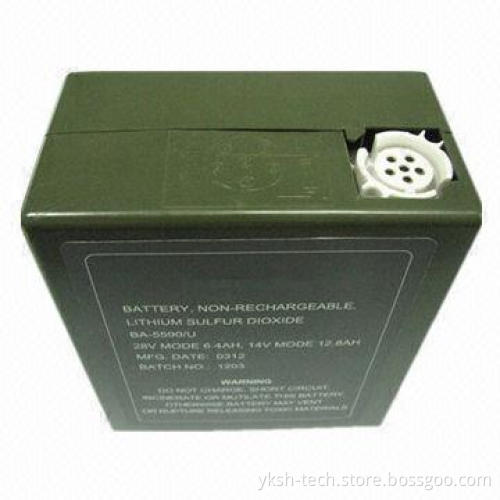 Military Battery with 12.8/6.4Ah Nominal Capacity, Measures 127 x 112 x 63mm